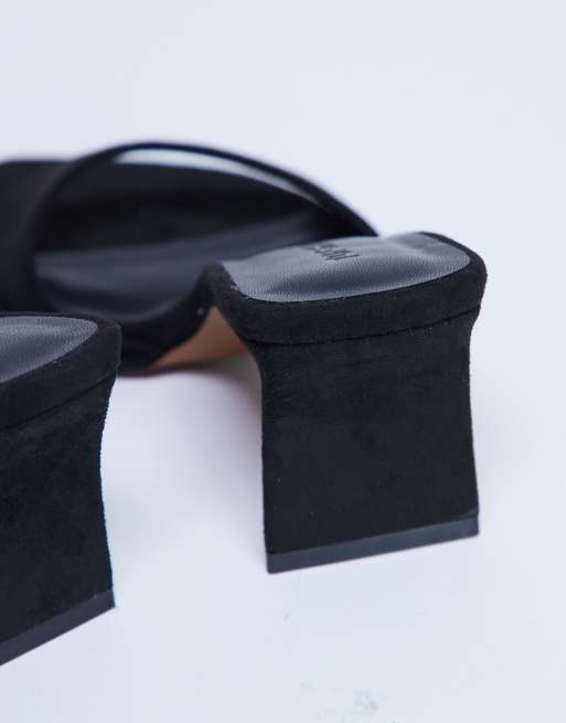 Topshop Ari mule mid heeled sandals in black, 2 of 4