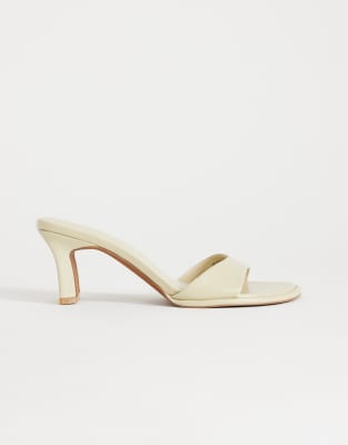 Topshop - Ari - Sandales style mules à talon - Blanc cassé
