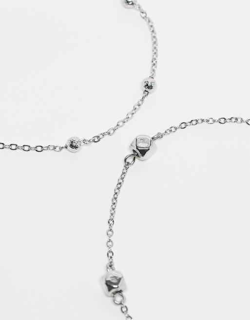 Topshop – Ari – Silverfärgade fotlänkar med kulor på kedjan, 2-pack, 4 av 4