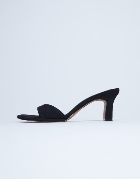 Topshop - Ari - Sorte mule-sandaler med mellemhøj hæl - view 1