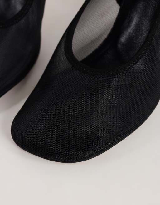 Topshop Arrow slingback-sko i mesh med klack i svart, 3 av 4