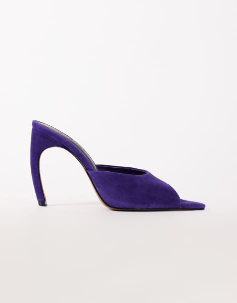 Topshop Artemis banana heel mule in purple - view 1
