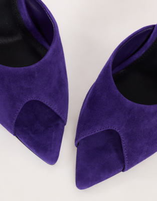 Topshop Artemis banana heel mule in purple | ASOS