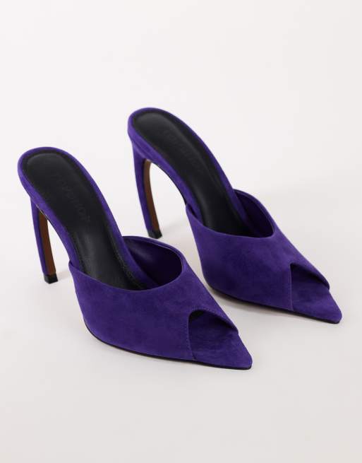 Topshop Artemis Mule mit Bananenabsatz in Lila, 3 von 4
