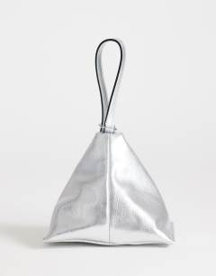 Model wearing Arthur multi wear bag in silver
