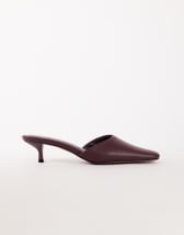 Topshop Arthur rounded toe mid heel mule in aubergine