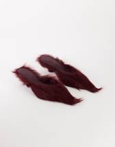 Topshop Asher kitten heel court in red hair on real leather