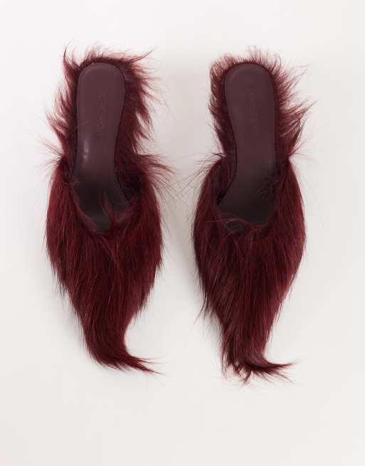 Topshop Asher Pumps mit Kitten-Heel in Rot, Echtleder, 3 von 4