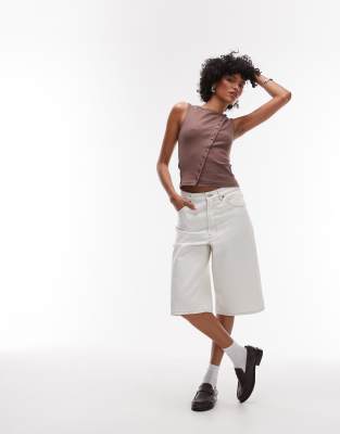 Topshop Asymmetric Button Up Tank Top