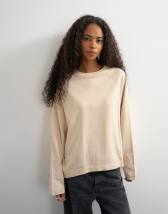 Topshop asymmetric hem raglan sleeve skater t-shirt in ecru
