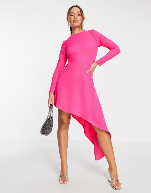 Asymmetrical dress long outlet sleeve