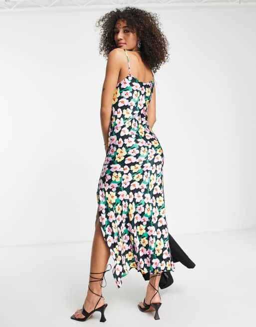 Floral satin clearance slip dress topshop