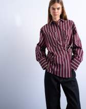 Topshop Asymmetric placket waisted long sleeve shirt in white