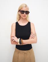 Topshop asymmetric racer back vest in black