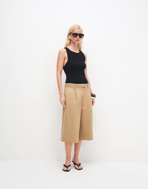Topshop asymmetric racer back vest in black, 2 of 7