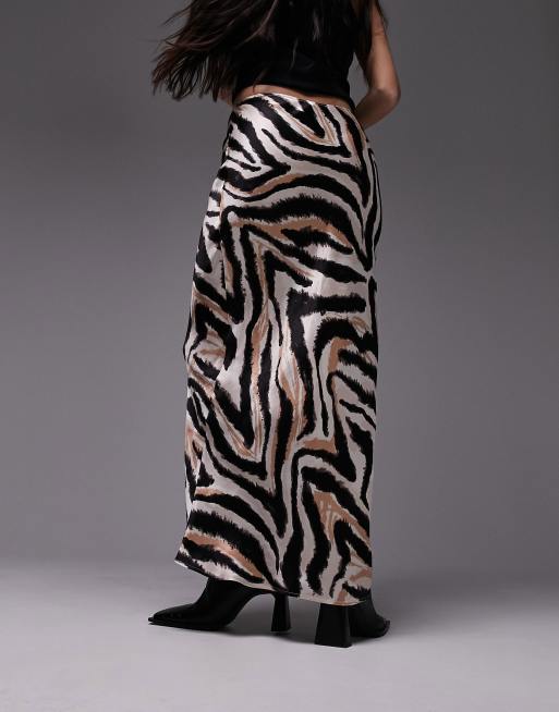 Topshop – Asymmetrischer Maxirock mit mehrfarbigem Animalprint, 3 von 4