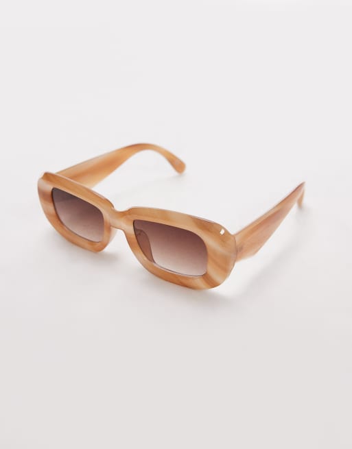 Topshop – Athens – Prostokątne brązowe okulary przeciwsłoneczne, 2 z 3