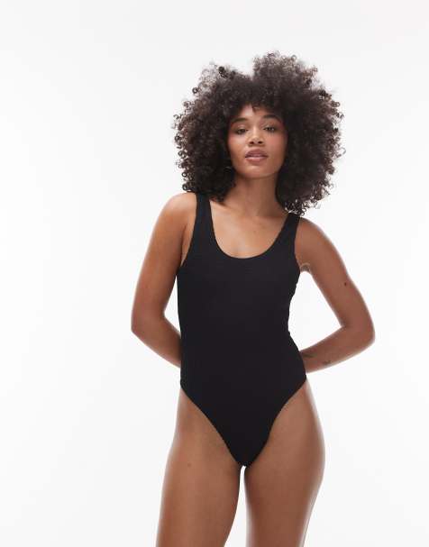 Topshop Athens swimsuit in black - view 1