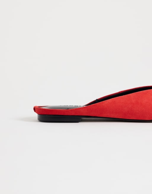 Topshop – Atlas – Flache Mules in Rot, 3 von 4