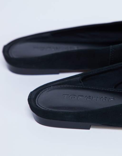 Topshop Atlas mule flat shoe in black, 2 of 3