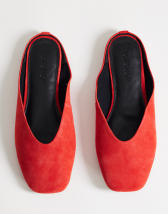 Topshop Atlas mule flat shoe in red