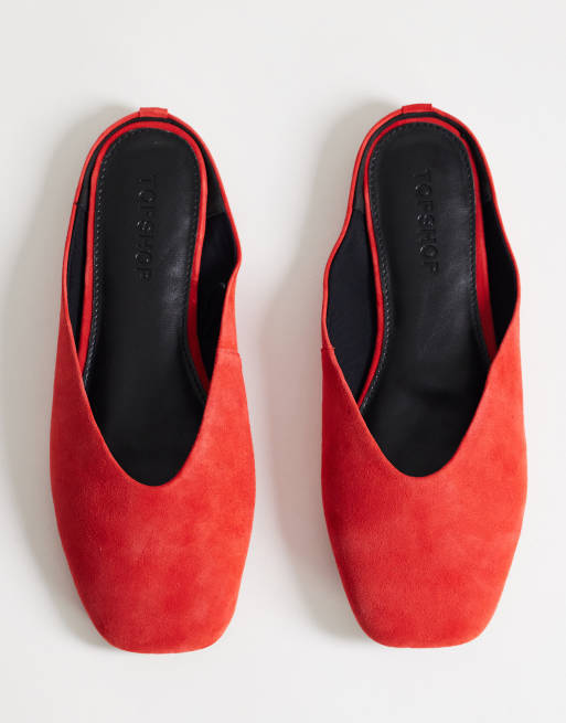 Topshop - Atlas - Platte muiltjes in rood, 2 van 4
