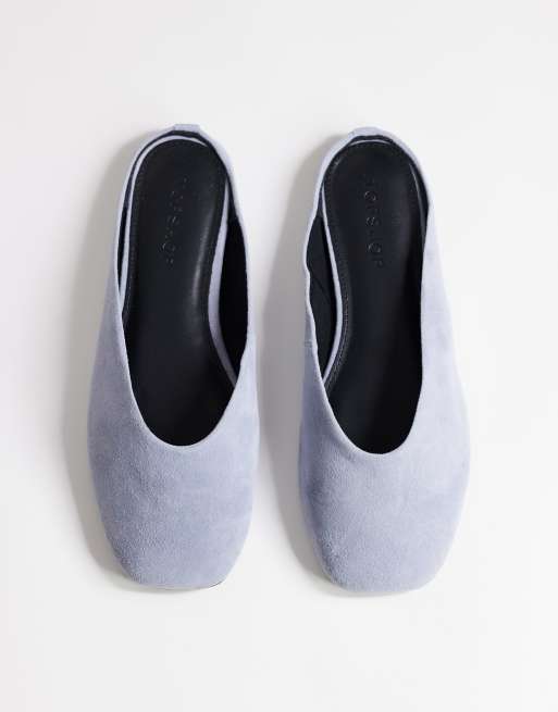 Topshop - Atlas - Scarpe stile sabot basse blu, 3 di 4