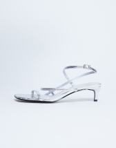 Topshop Autumn minimal mid heel sandal in silver