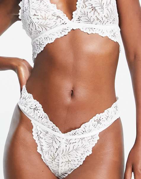 Topshop – Ava – Vita stringtrosor i spets - view 1