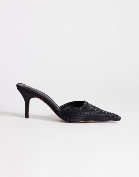 Topshop - Avery - Escarpins style mules pointues à ornements - Noir - view 1