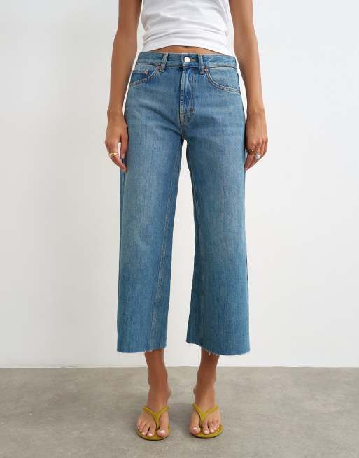 Topshop awkward crop jean in vintage blue, 2 of 5