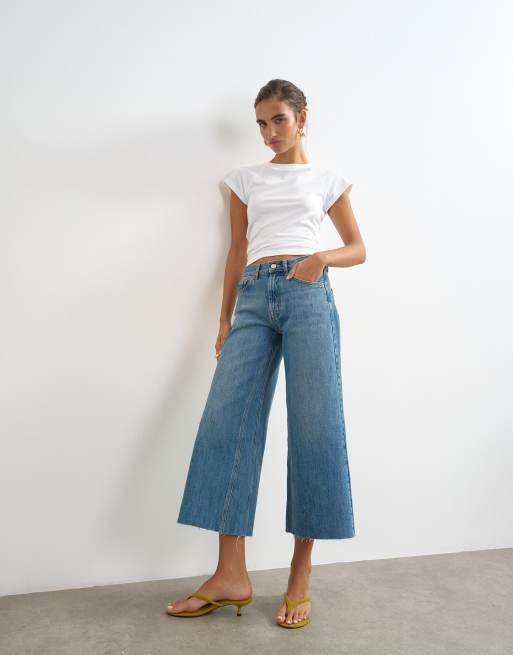 Topshop awkward crop jean in vintage blue, 5 of 5