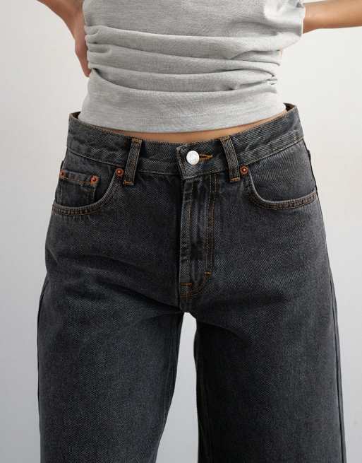 Topshop awkward crop jeans in washed black, 5 of 8