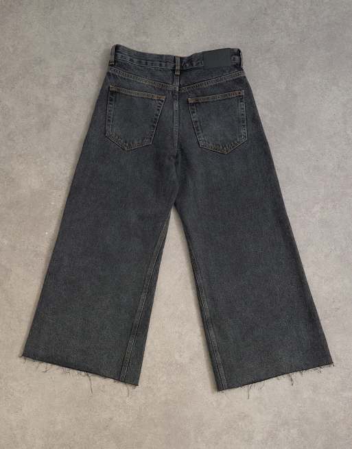Topshop awkward crop jeans in washed black, 6 of 8