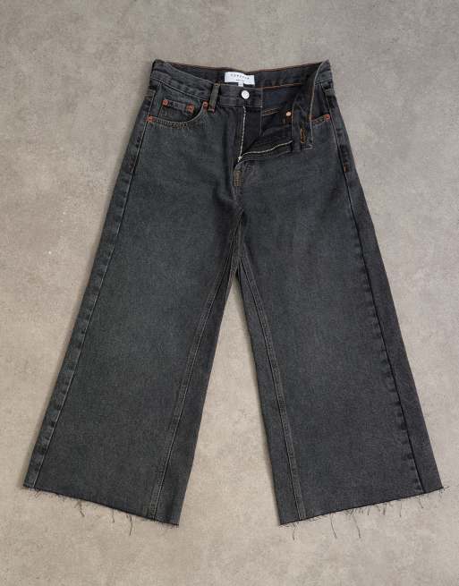 Topshop awkward crop jeans in washed black, 7 of 8