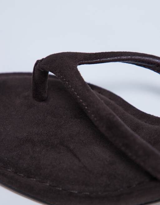 Topshop - Axel - Brune sandaler med tårem og mellemhøj hæl, 3 af 4