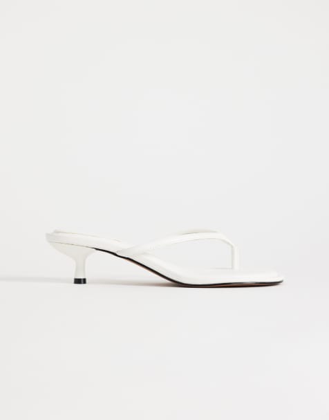 Topshop - Axel - Hvide sandaler med tårem og mellemhøj hæl - view 1