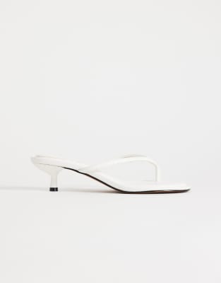 Topshop Axel Mid-height Heeled Flip Flops In White