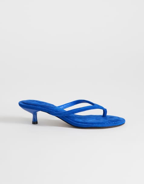 Topshop - Axel - Sandales à talon mi-haut et entre-doigts - Bleu de cobalt - view 1