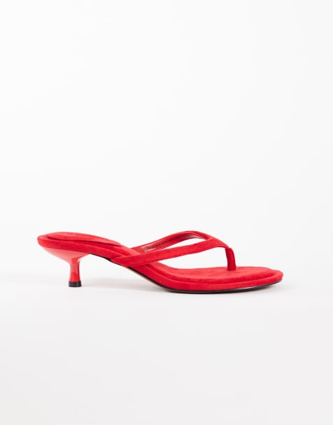 Topshop - Axel - Sandali infradito rossi con tacco medio - view 1