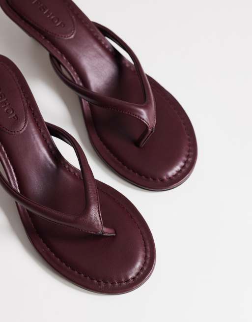 Topshop Axel teensandaal met middelhoge hak in aubergine, 4 van 4