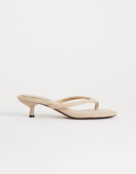 Topshop - Axel - Teensandalen met halfhoge hak in camel - view 1