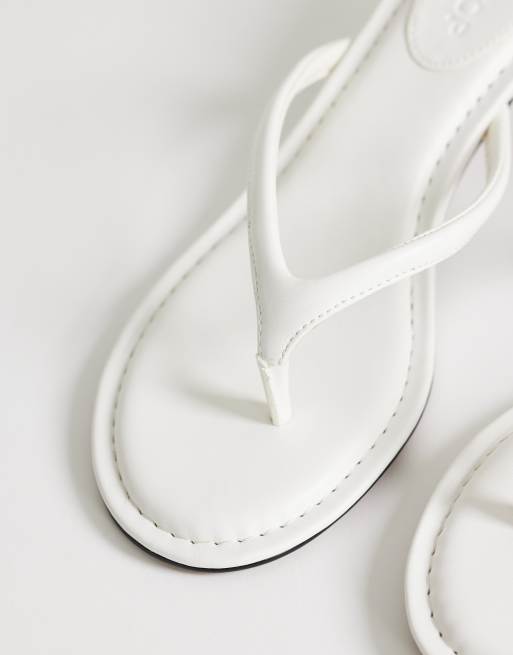 Topshop - Axel - Teensandalen met halfhoge hak in wit, 3 van 4