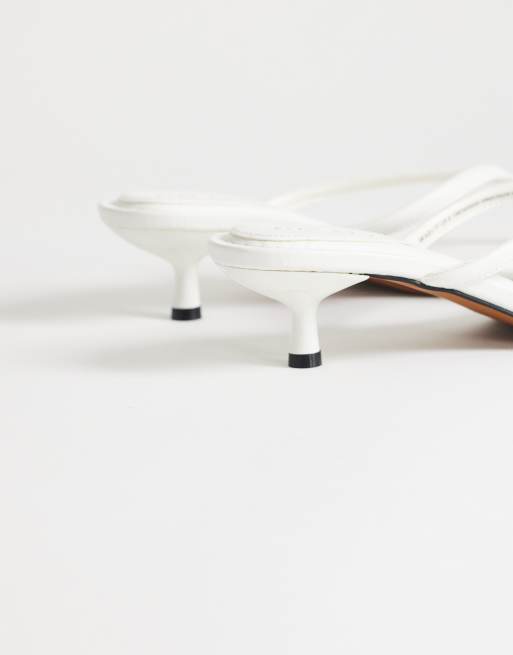 Topshop - Axel - Teensandalen met halfhoge hak in wit, 4 van 4