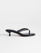 Topshop Axel toe thong mid heel sandal in black