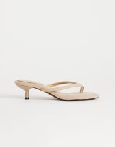 Topshop Axel toe thong mid heel sandal in camel