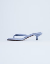 Topshop Axel toe thong mid heel sandal in cornflower blue