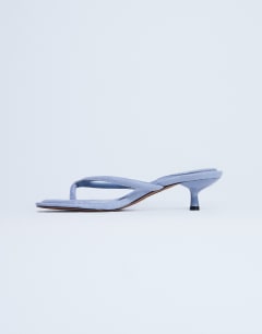 Axel toe thong mid heel sandal in cornflower blue