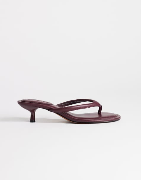 Topshop Axel Zehentrenner-Sandale mit mittelhohem Absatz in Aubergine - view 1
