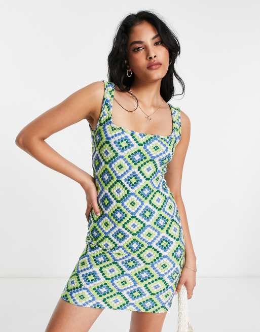 Aztec print shop bodycon dress